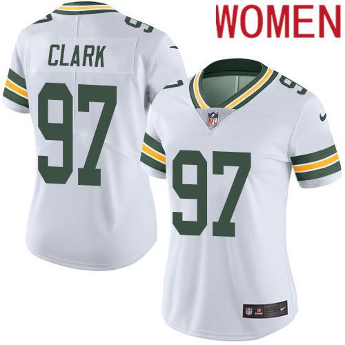 Women Green Bay Packers #97 Kenny Clark White Nike Vapor Limited NFL Jersey